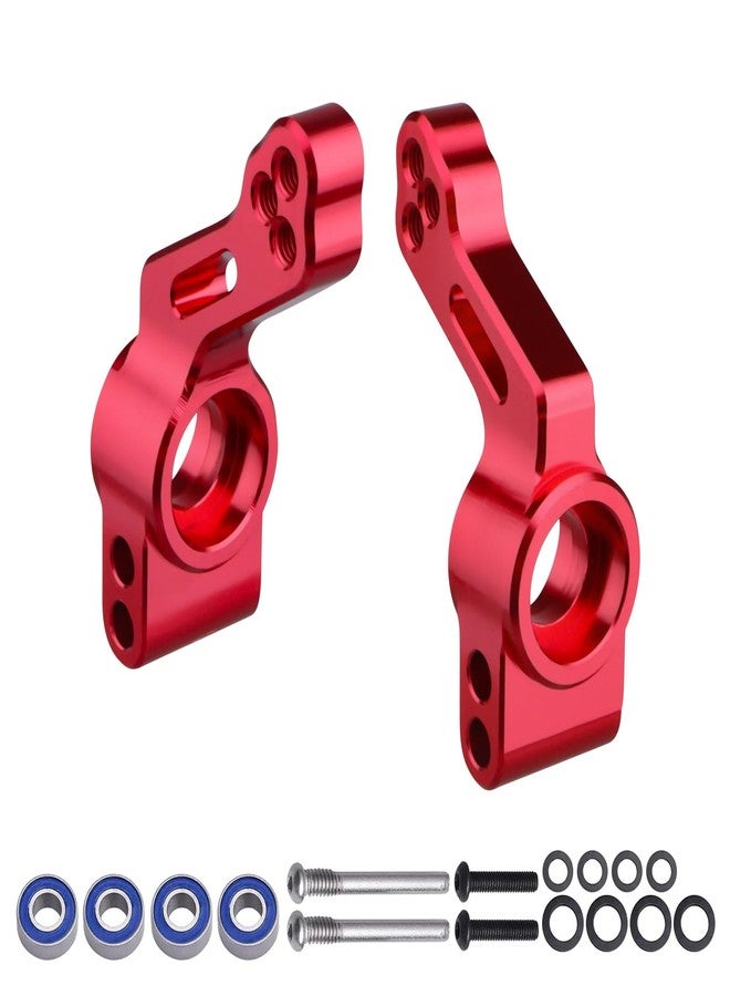 CrazyHobby Aluminum Rear Stub Axle Carriers with Ball Bearings Upgrade Parts for 1/10 Traxxas Slash 2WD, Stampede, Rustler VXL, Replaces 3752 (Red) - Image 1